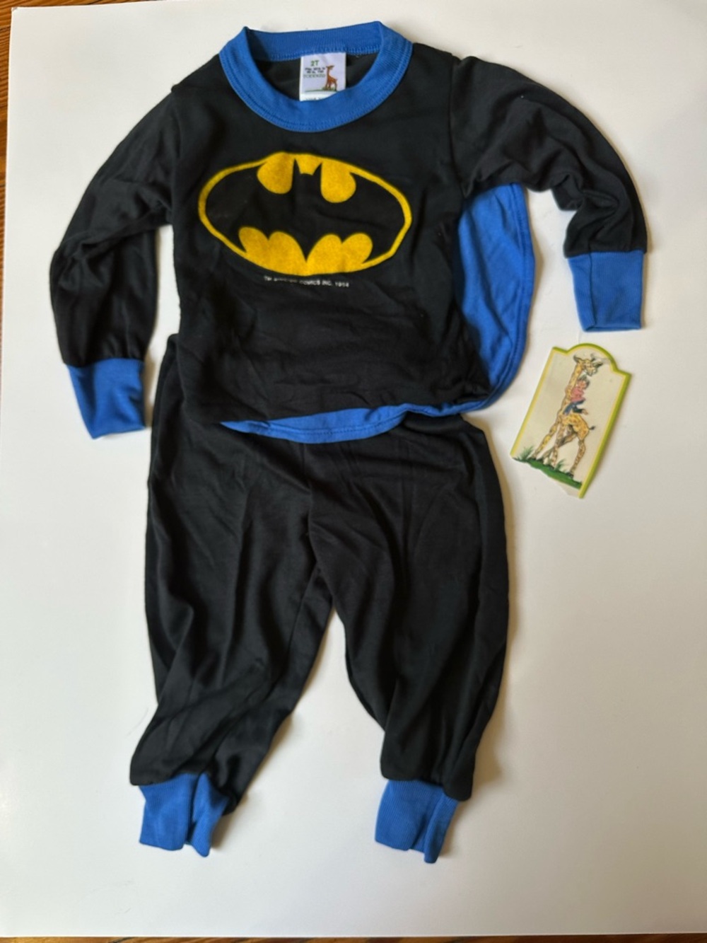 1964 NWT NOS Sears DC Comics Batman Pajamas with Cape 2T